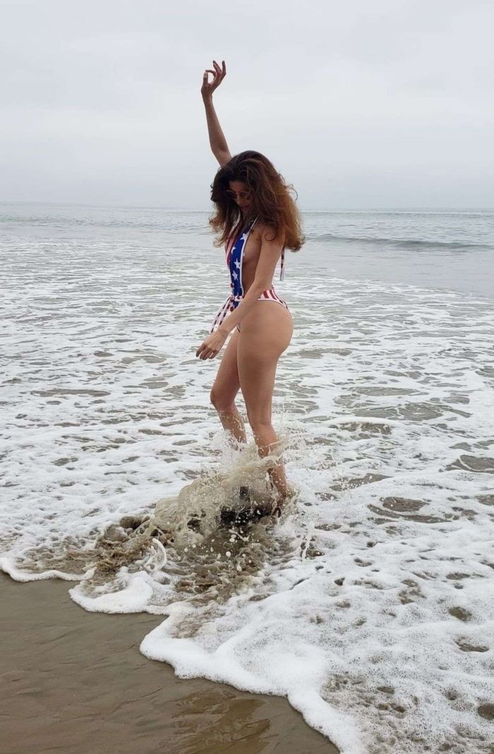 Blanca Blanco In A Swimsuit At The Beach In Malibu