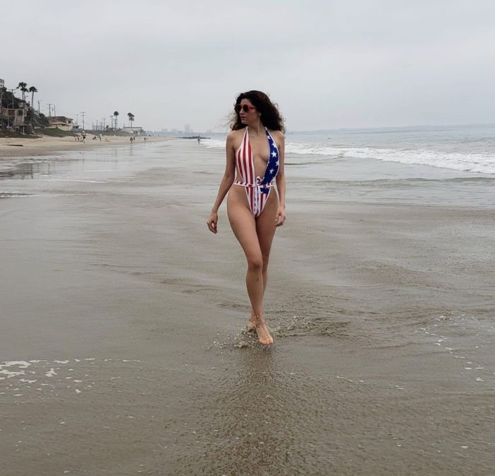 Blanca Blanco In A Swimsuit At The Beach In Malibu
