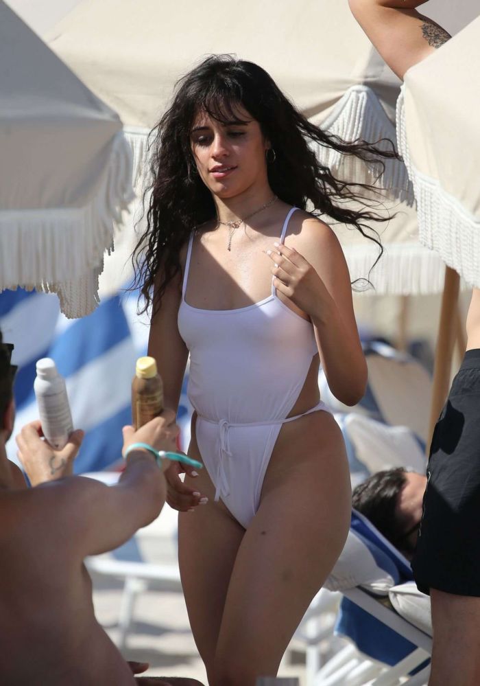 Camila Cabello On A Vacation In Swimsuit At The Beach In Miami