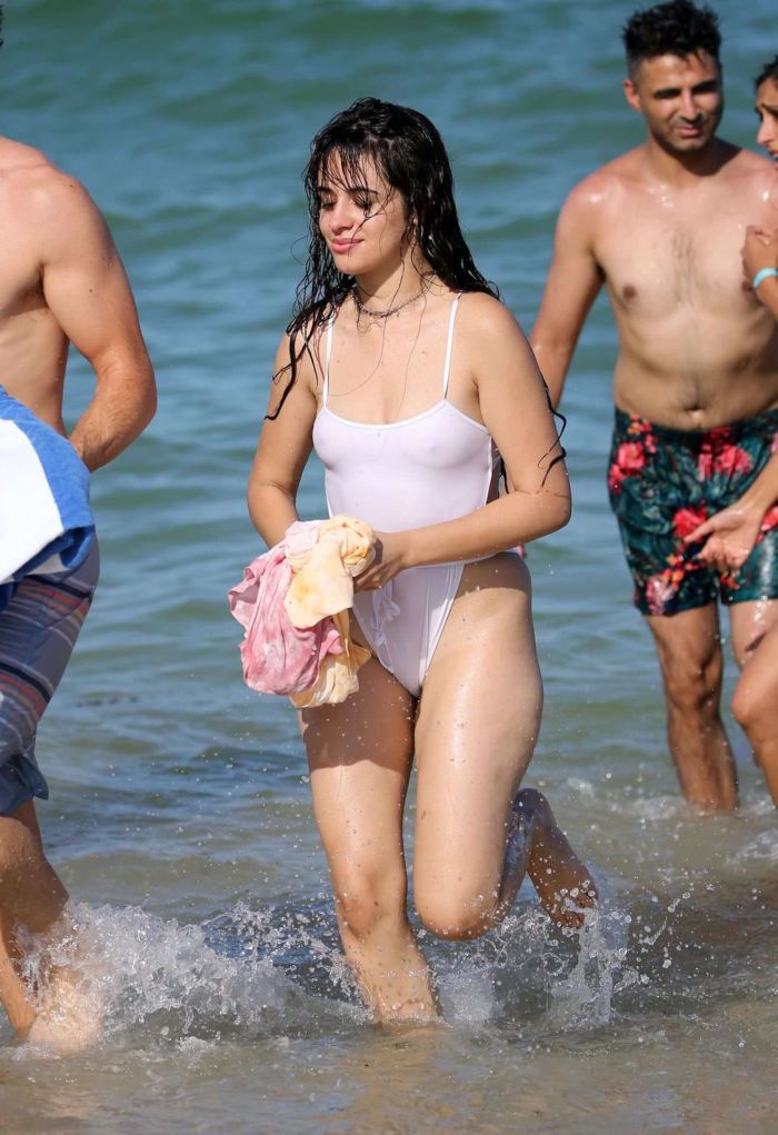 Camila Cabello On A Vacation In Swimsuit At The Beach In Miami