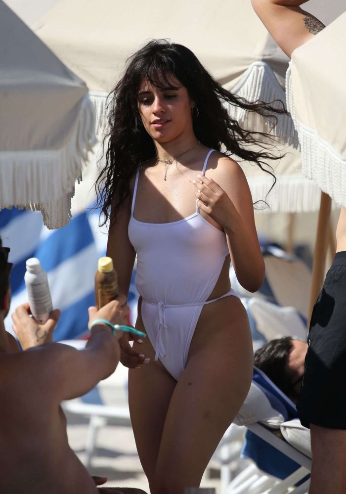 Camila Cabello On A Vacation In Swimsuit At The Beach In Miami