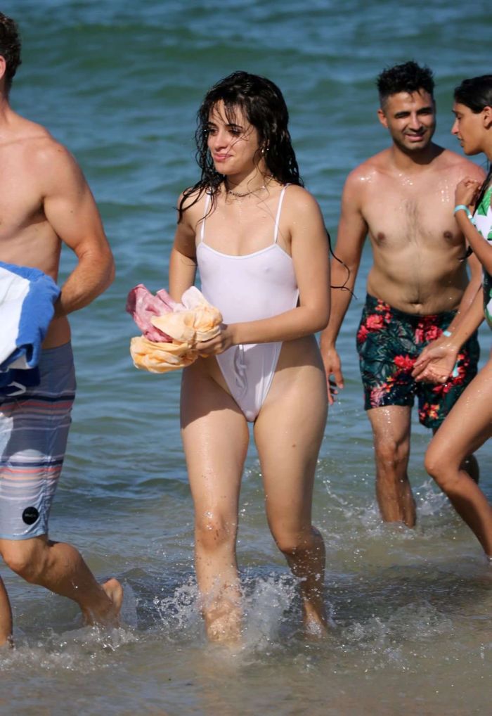 Camila Cabello On A Vacation In Swimsuit At The Beach In Miami