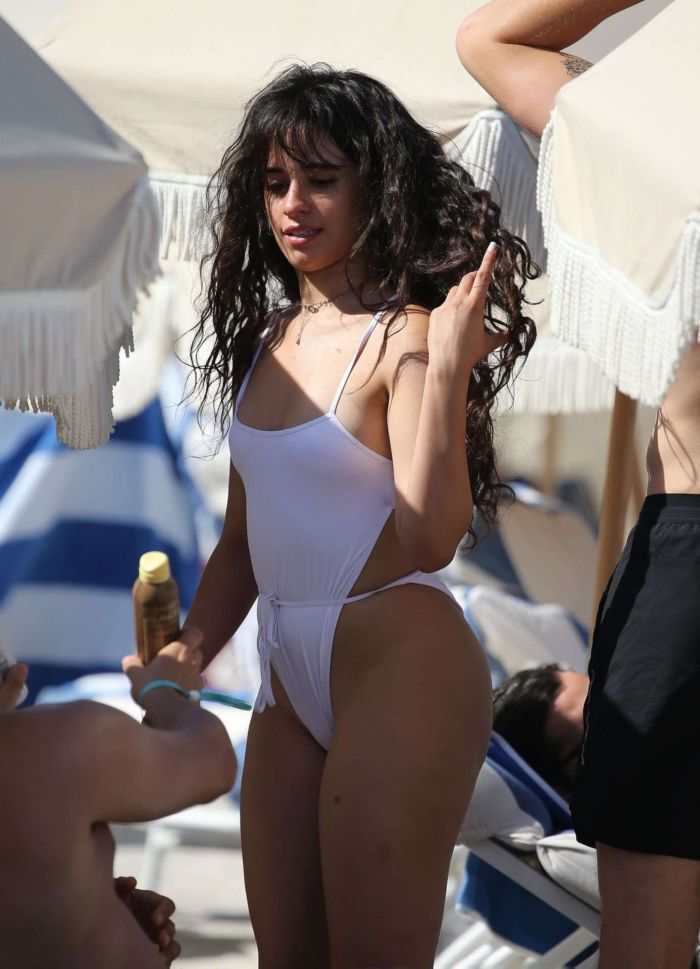 Camila Cabello On A Vacation In Swimsuit At The Beach In Miami
