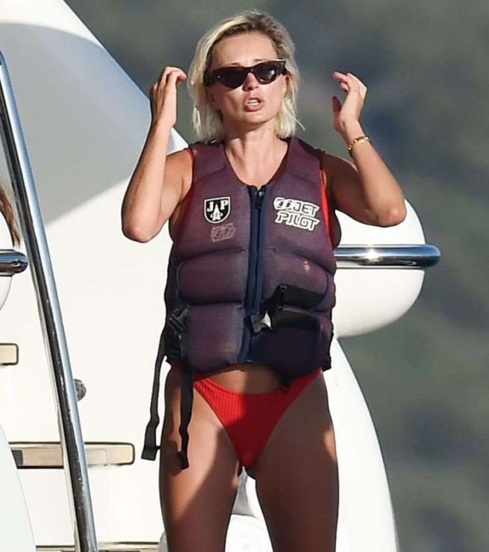 Caroline Vreeland Vacationing In A Red Bikini On A Yacht In Porto Cervo