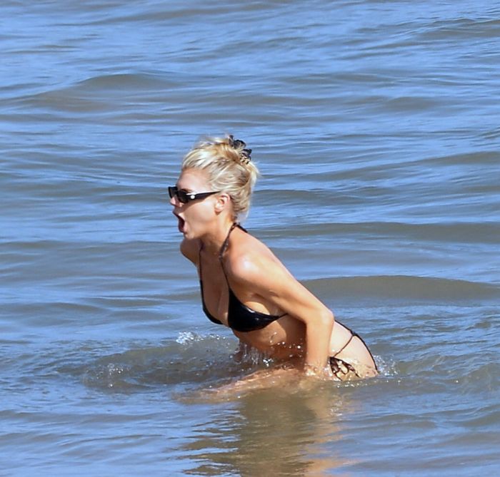 Charlotte McKinney Makes A Splash In Black Bikini On The Beach