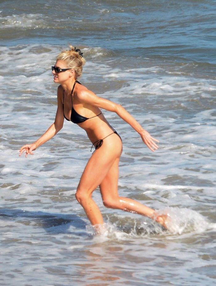 Charlotte McKinney Makes A Splash In Black Bikini On The Beach