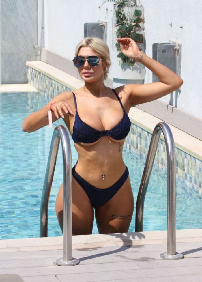 Chloe Ferry Vacationing In A Bikini At A Swimming Pool In Dubai