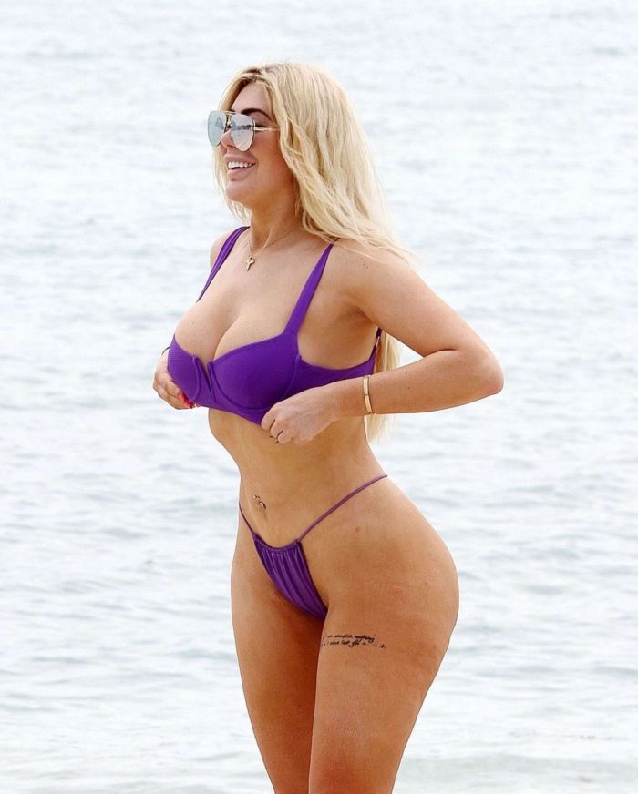 Chloe Ferry In A Purple Bikini On A Holiday In Thailand