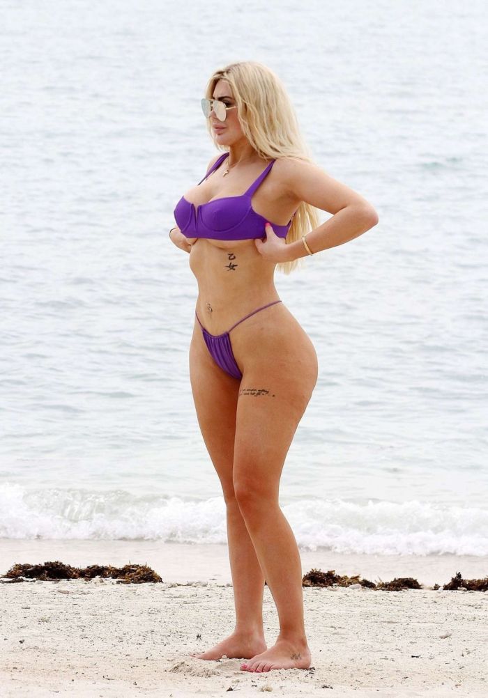 Chloe Ferry In A Purple Bikini On A Holiday In Thailand