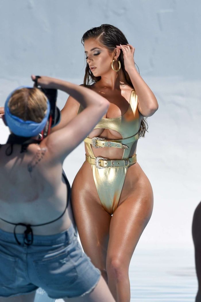 Demi Rose Mawby's Amazing Golden Bikini Photoshoot In LA