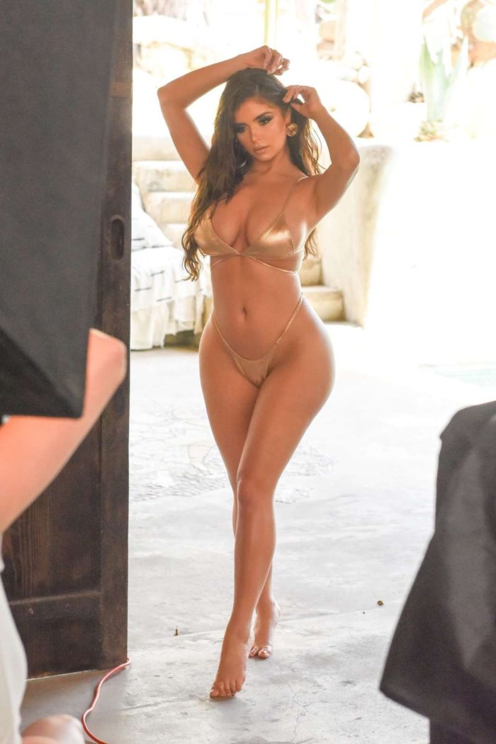 Demi Rose Mawby's Amazing Golden Bikini Photoshoot In LA
