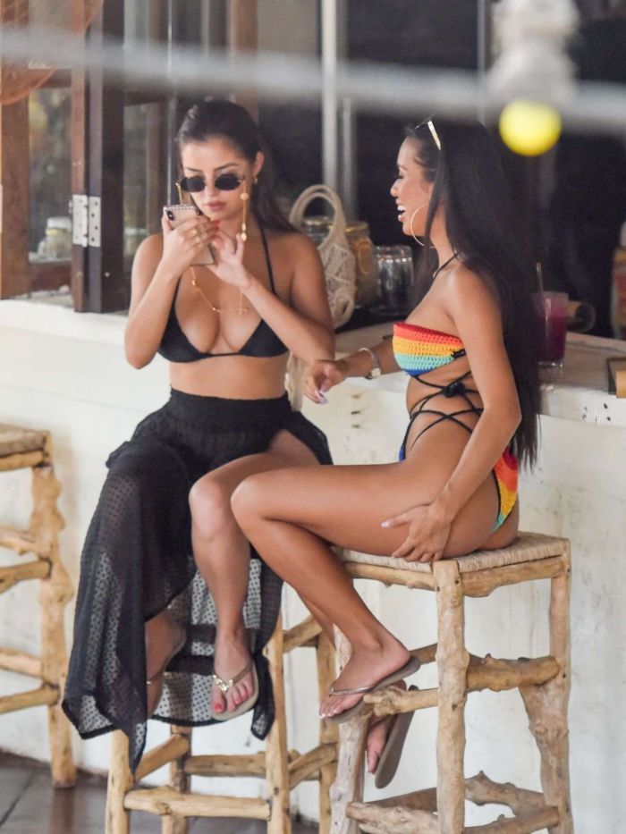 Demi Rose Mawby In A Black Bikini At La Brisa Beach Club In Bali