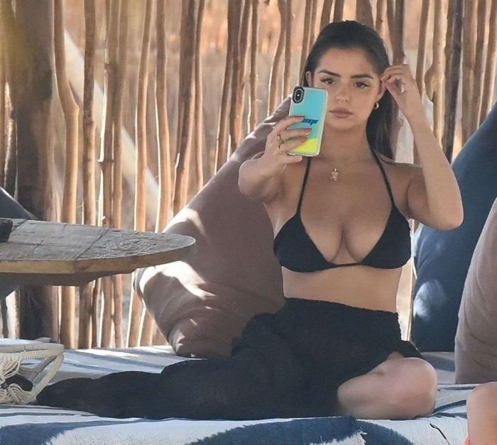 Demi Rose Mawby In A Black Bikini At La Brisa Beach Club In Bali