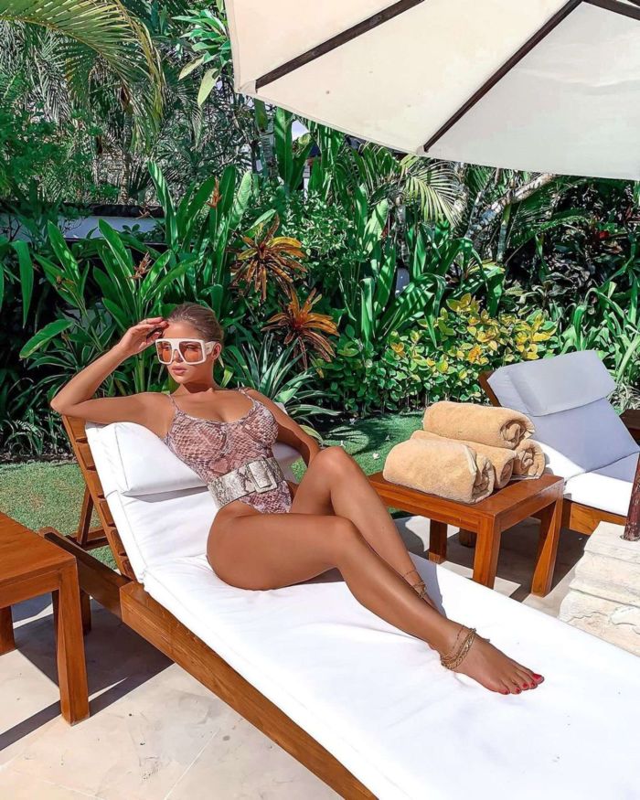 Demi Rose Mawby In Swimsuit At The Poolside In Bali