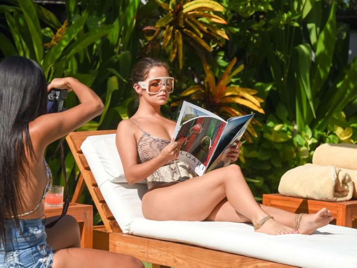 Demi Rose Mawby In Swimsuit At The Poolside In Bali