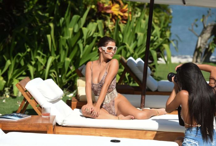 Demi Rose Mawby In Swimsuit At The Poolside In Bali
