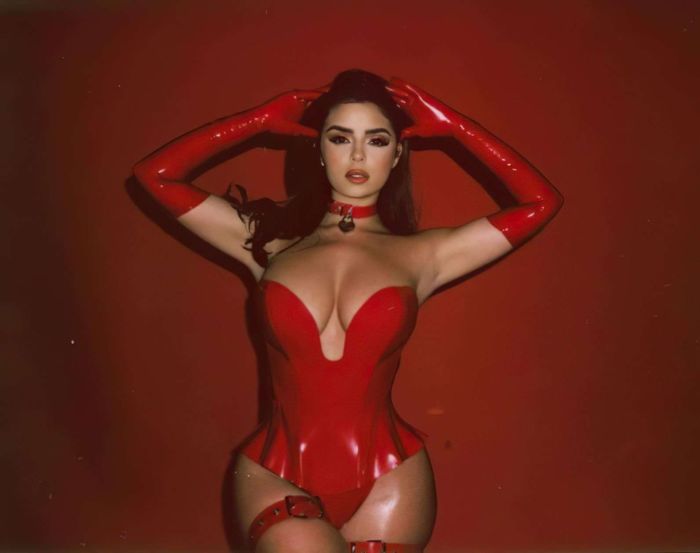 Demi Rose Mawby For An Exclusive Red Lingerie Photoshoot 2020