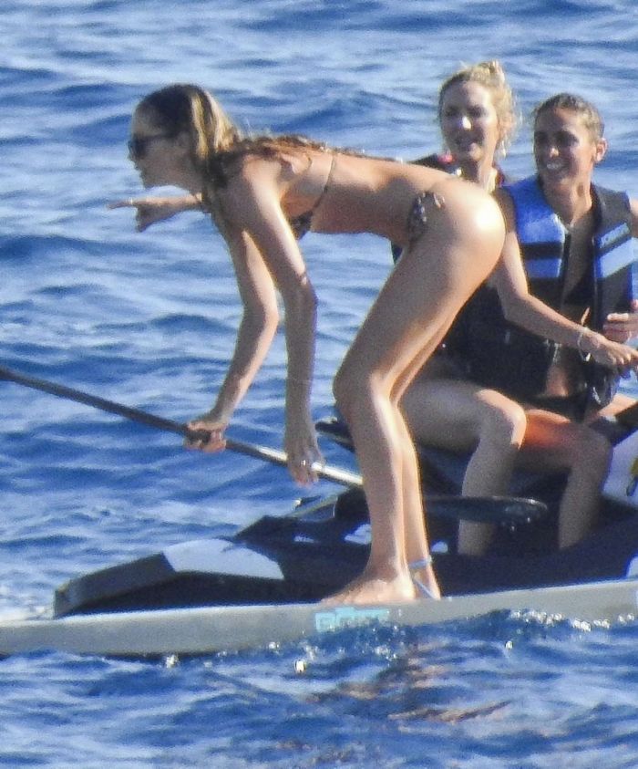 Doutzen Kroes Kayaking In A Bikini At A Beach In Ibiza