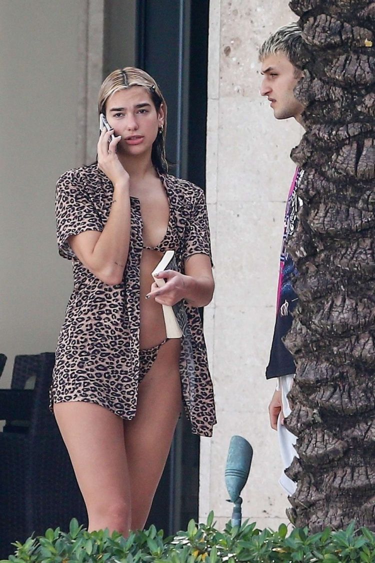 Dua Lipa Candids In Bikini At A Poolside In Miami