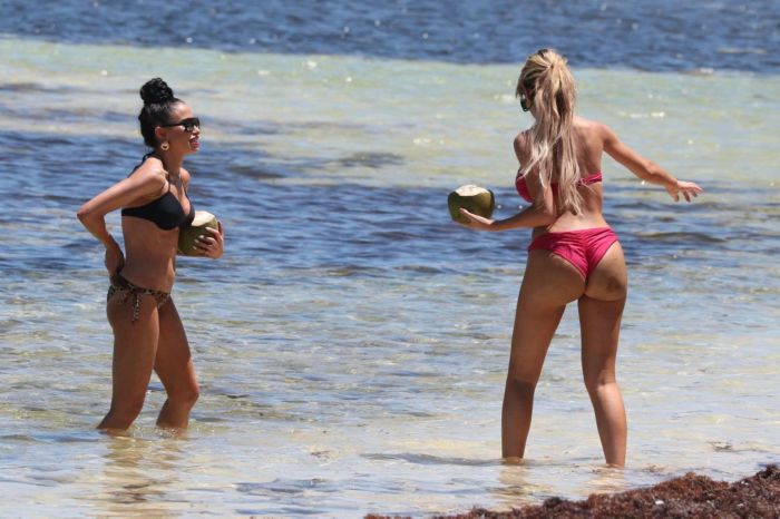 Farrah Abraham Candids In Pink Bikini At The Beach In Tulum, Mexico