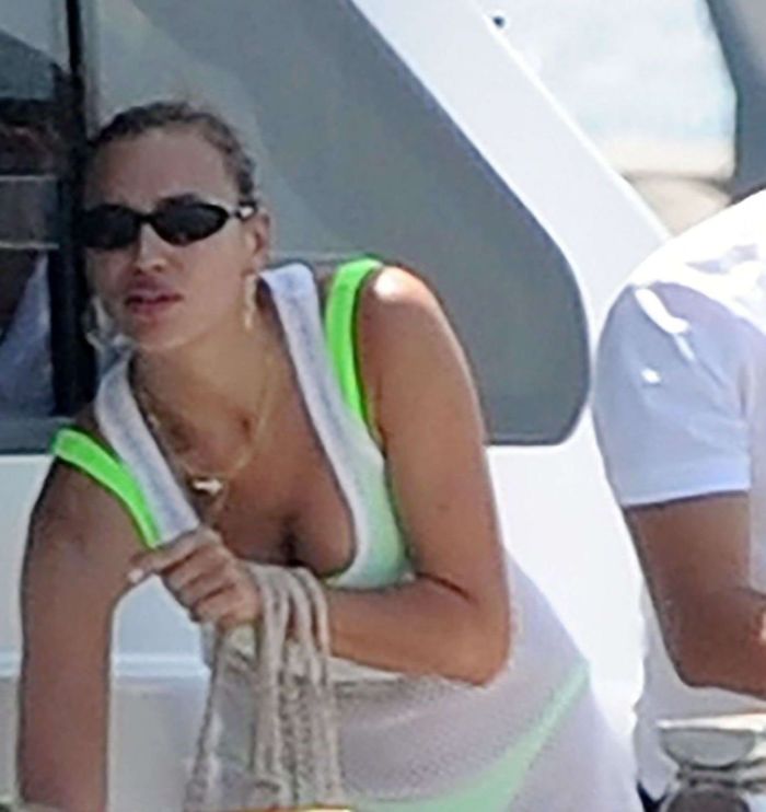 Irina Shayk In A Yellow Bikini On A Yacht In Ibiza