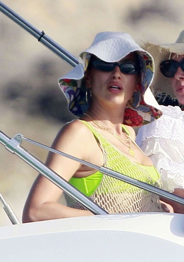 Irina Shayk In A Yellow Bikini On A Yacht In Ibiza