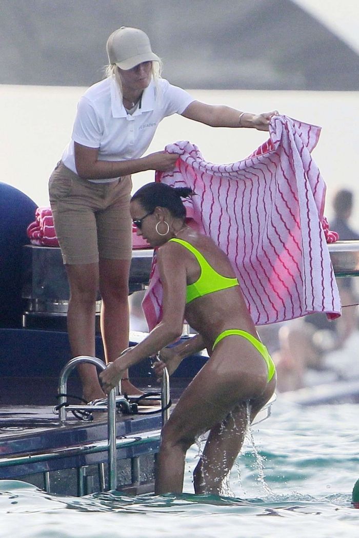 Irina Shayk In A Yellow Bikini On A Yacht In Ibiza
