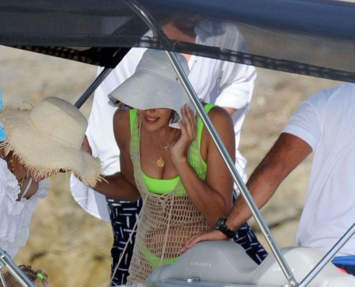 Irina Shayk In A Yellow Bikini On A Yacht In Ibiza