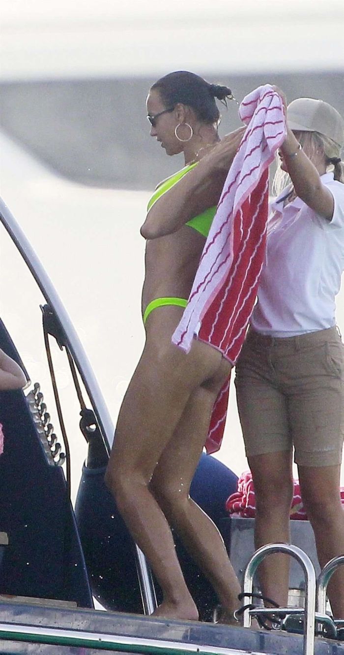 Irina Shayk In A Yellow Bikini On A Yacht In Ibiza