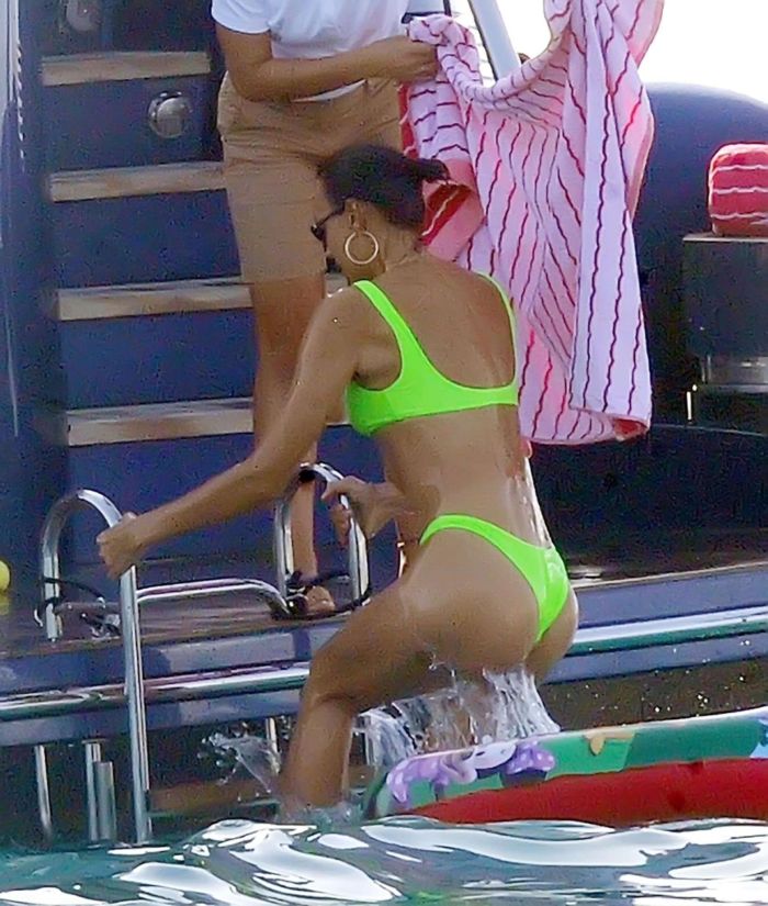 Irina Shayk In A Yellow Bikini On A Yacht In Ibiza