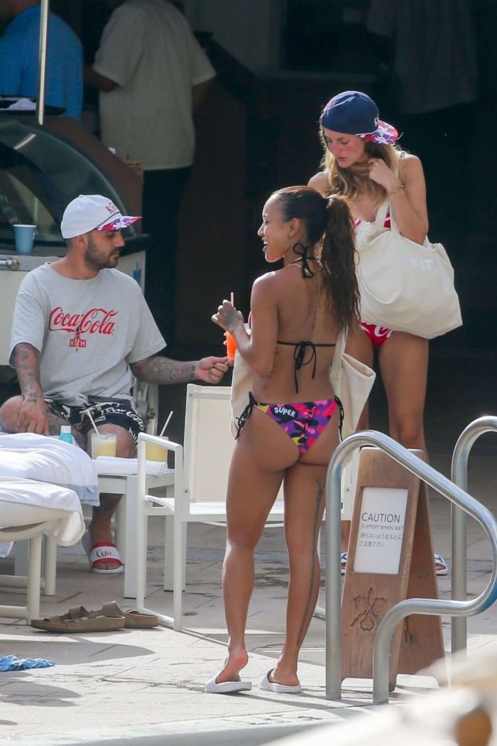 Karrueche Tran In A Red Bikini At A Swimming Pool In Hawaii