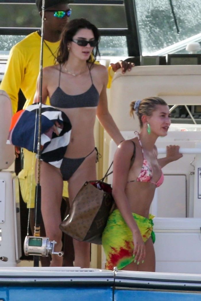 Kendall Jenner Vacationing In Bikini On A Boat In Jamaica