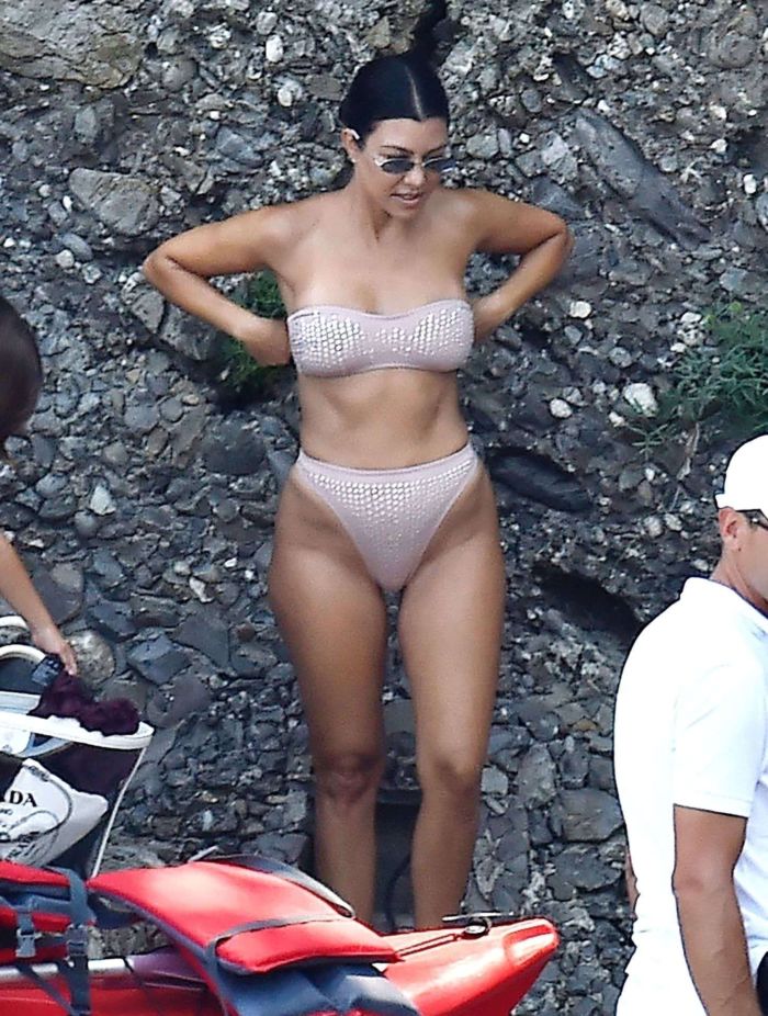 Kourtney Kardashian Kayaking In A Bikini In Portofino