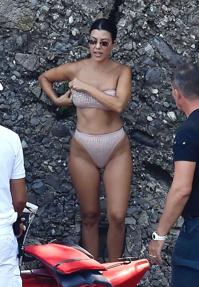 Kourtney Kardashian Kayaking In A Bikini In Portofino