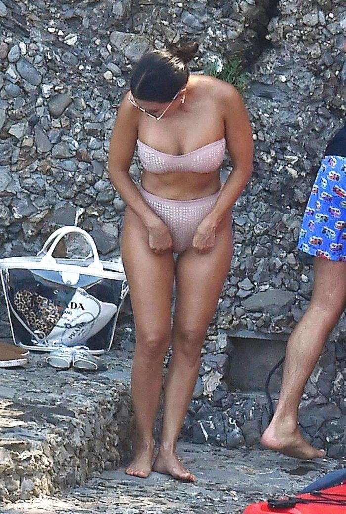 Kourtney Kardashian Kayaking In A Bikini In Portofino