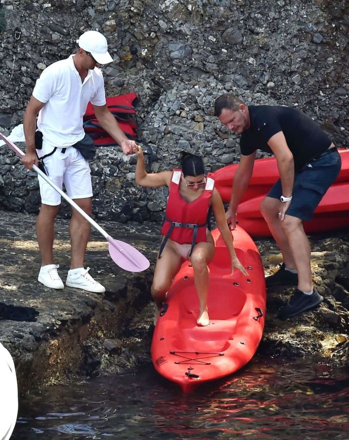 Kourtney Kardashian Kayaking In A Bikini In Portofino
