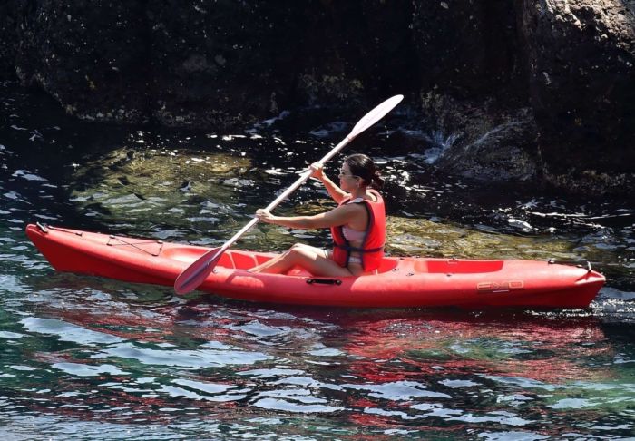 Kourtney Kardashian Kayaking In A Bikini In Portofino