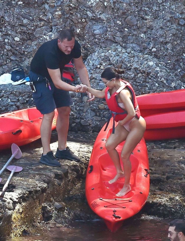 Kourtney Kardashian Kayaking In A Bikini In Portofino