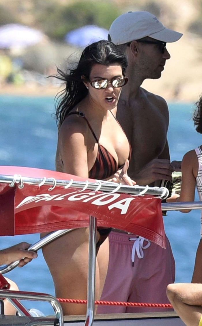 Kourtney Kardashian On A Yacht Off The Island Of Sardinia
