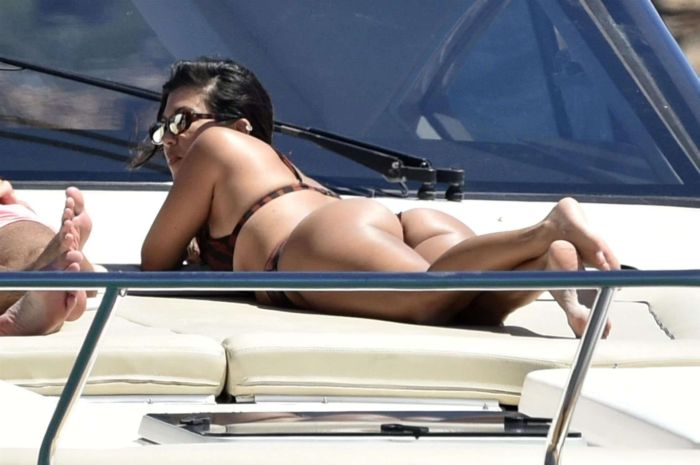 Kourtney Kardashian On A Yacht Off The Island Of Sardinia