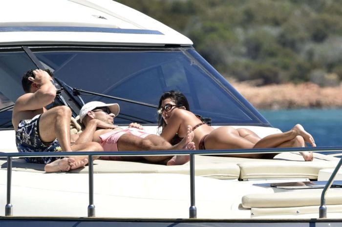 Kourtney Kardashian On A Yacht Off The Island Of Sardinia