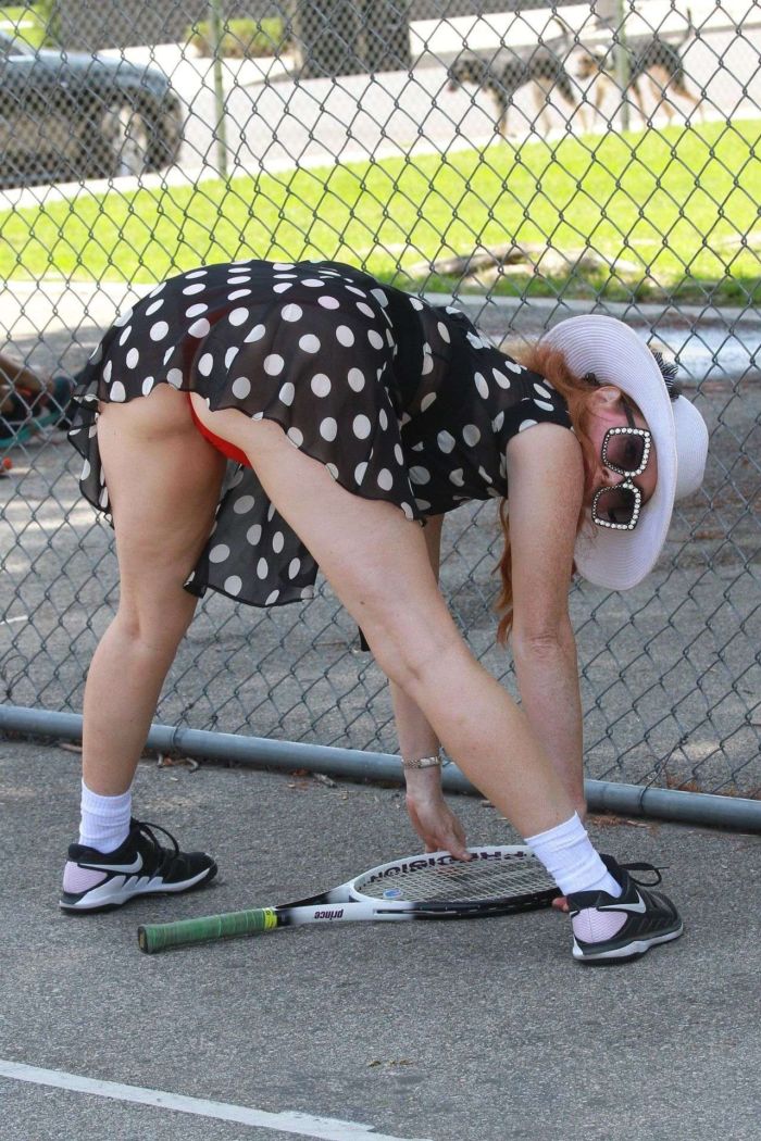 Hot Phoebe Price In A Black Short Dress At A Tennis Court