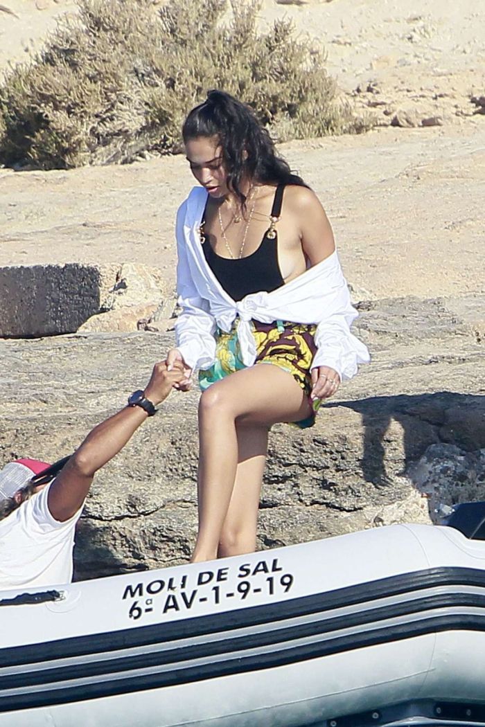 Shanina Shaik On A Yacht With Friends In Formentera