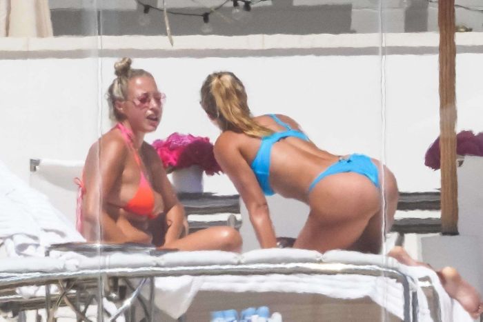 Sofia Richie Vacationing In A Blue Bikini In Malibu