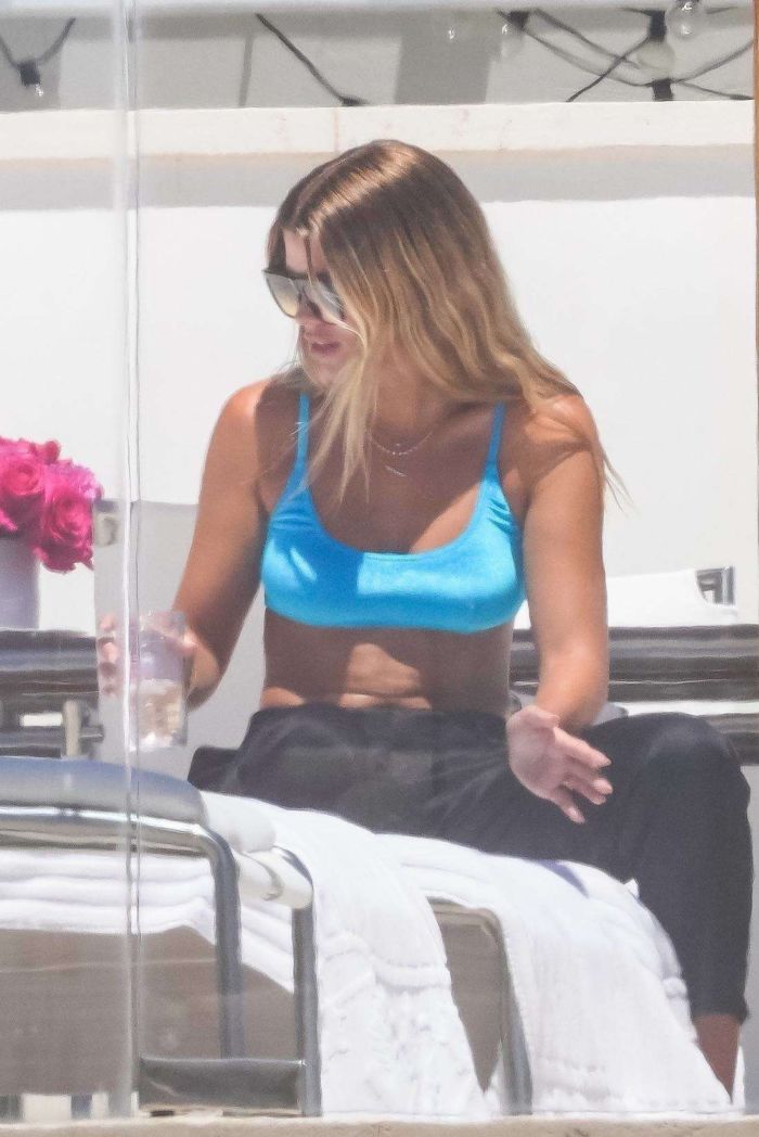 Sofia Richie Vacationing In A Blue Bikini In Malibu