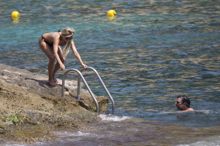 Sylvie Meis Holidays In Bikini At The Beach In Mallorca