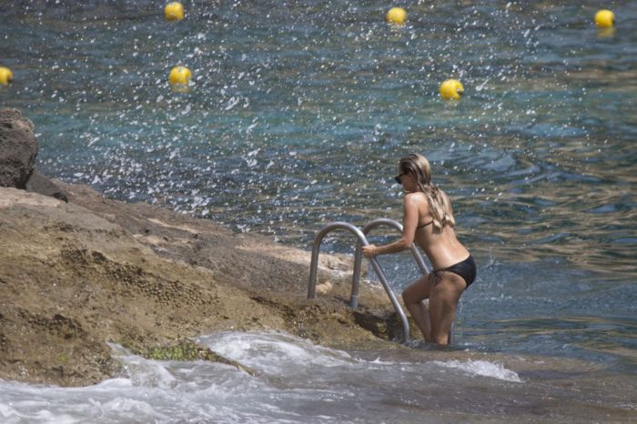 Sylvie Meis Holidays In Bikini At The Beach In Mallorca