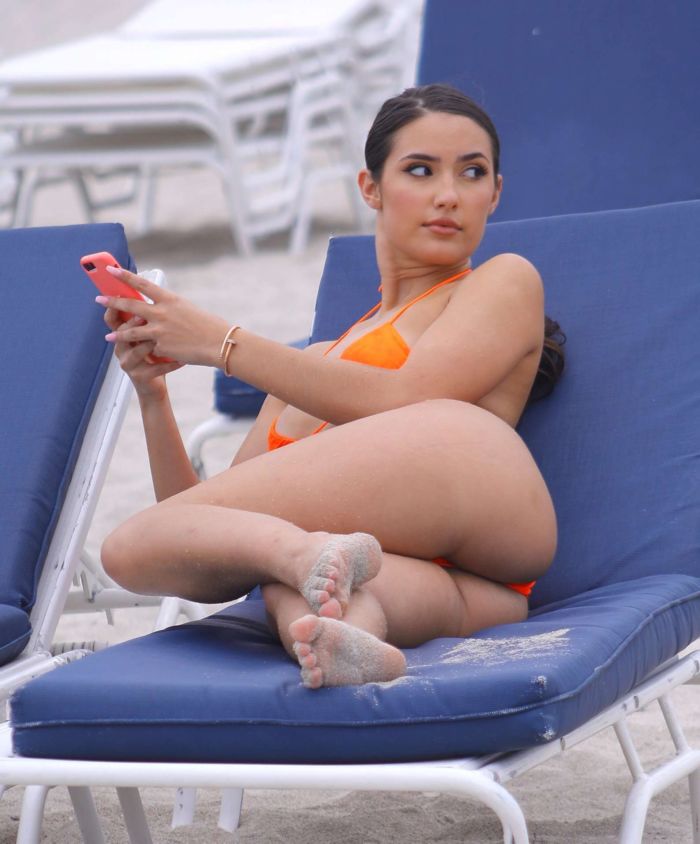 Tao Wickrath In An Orange Bikini At Miami Beach