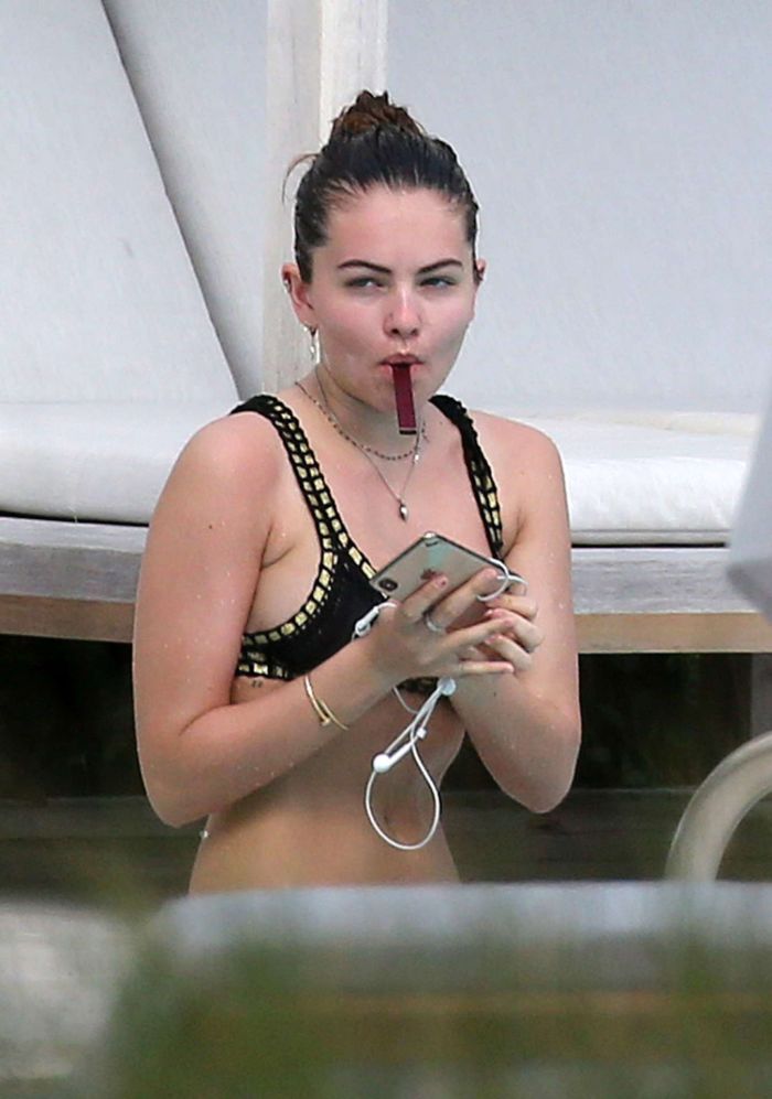 Thylane Blondeau Relaxing At The Swimming Pool In Miami
