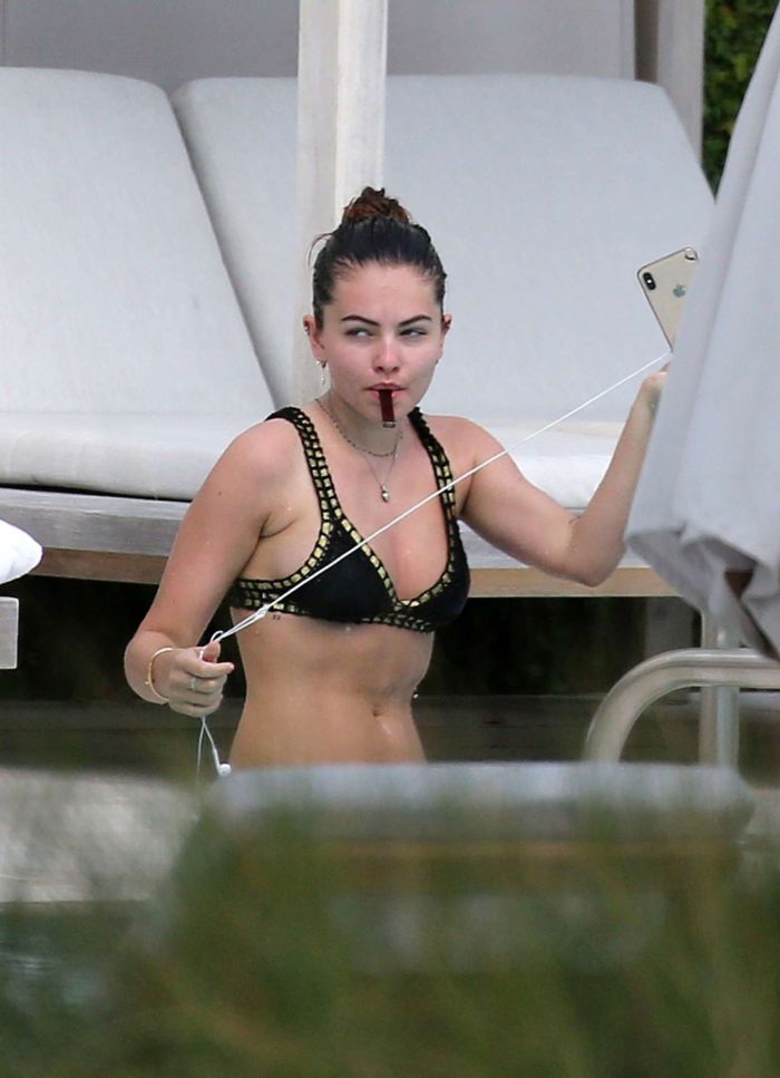 Thylane Blondeau Relaxing At The Swimming Pool In Miami